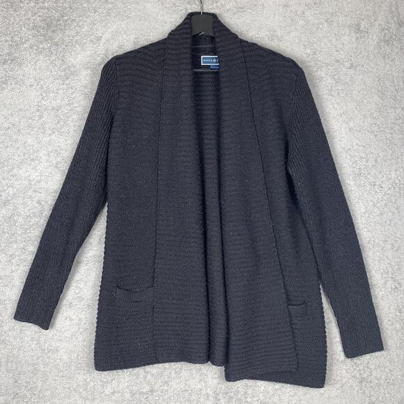 Karen Scott Sweater Womens Small Open Front Cardigan Pocket Lightweight Knit - Picture 1 of 9